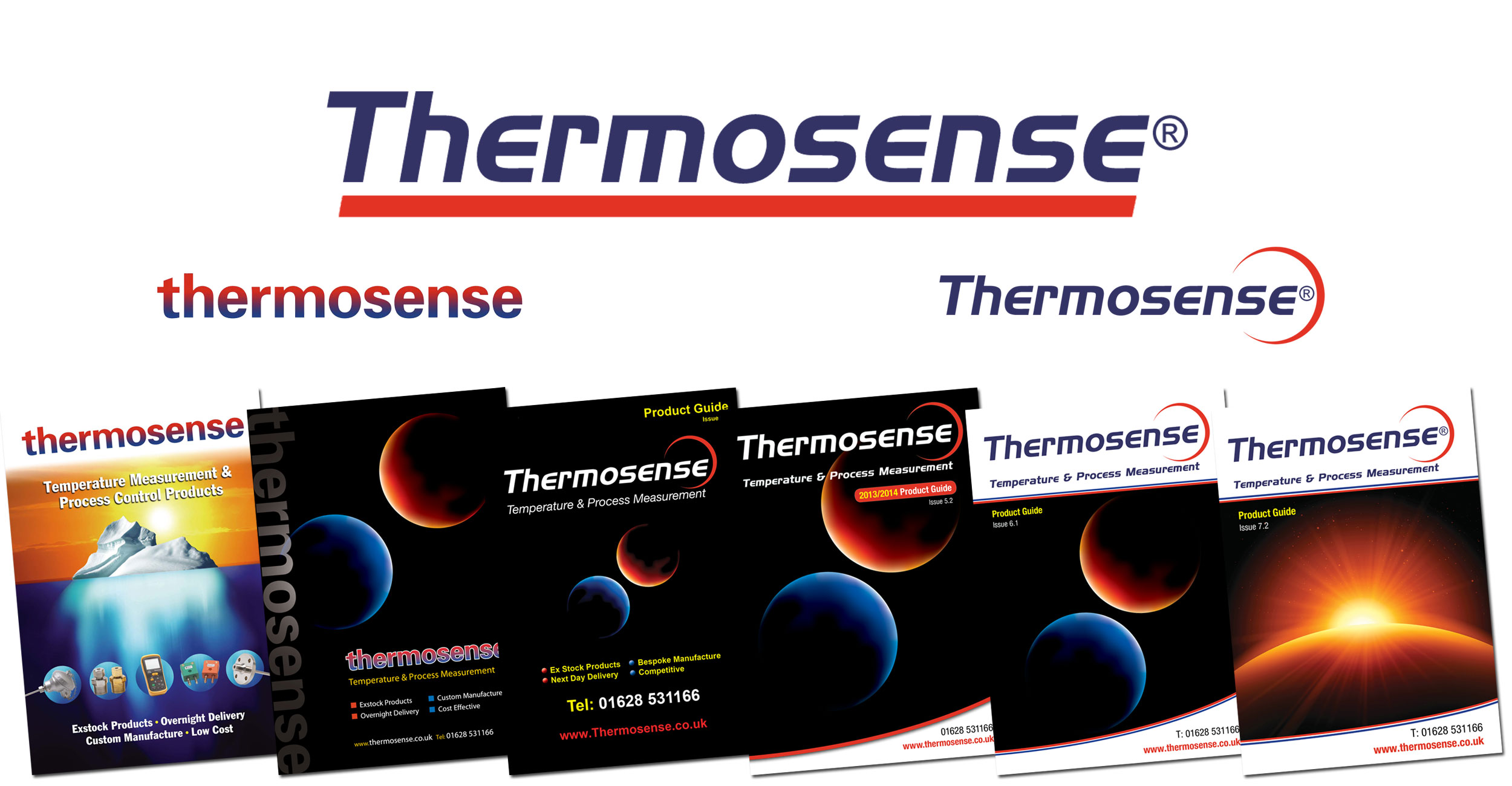 Evolution of Thermosense logos and product guides