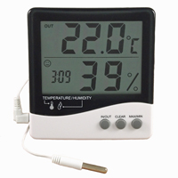 (HR-210) Indoor/Outdoor Temperature/Humidity Display with Clock/Probe